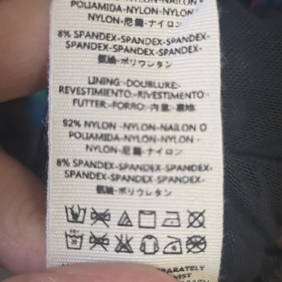 Free People Black Blouse with Colorful Floral Design, Size M - Picture 5 of 5